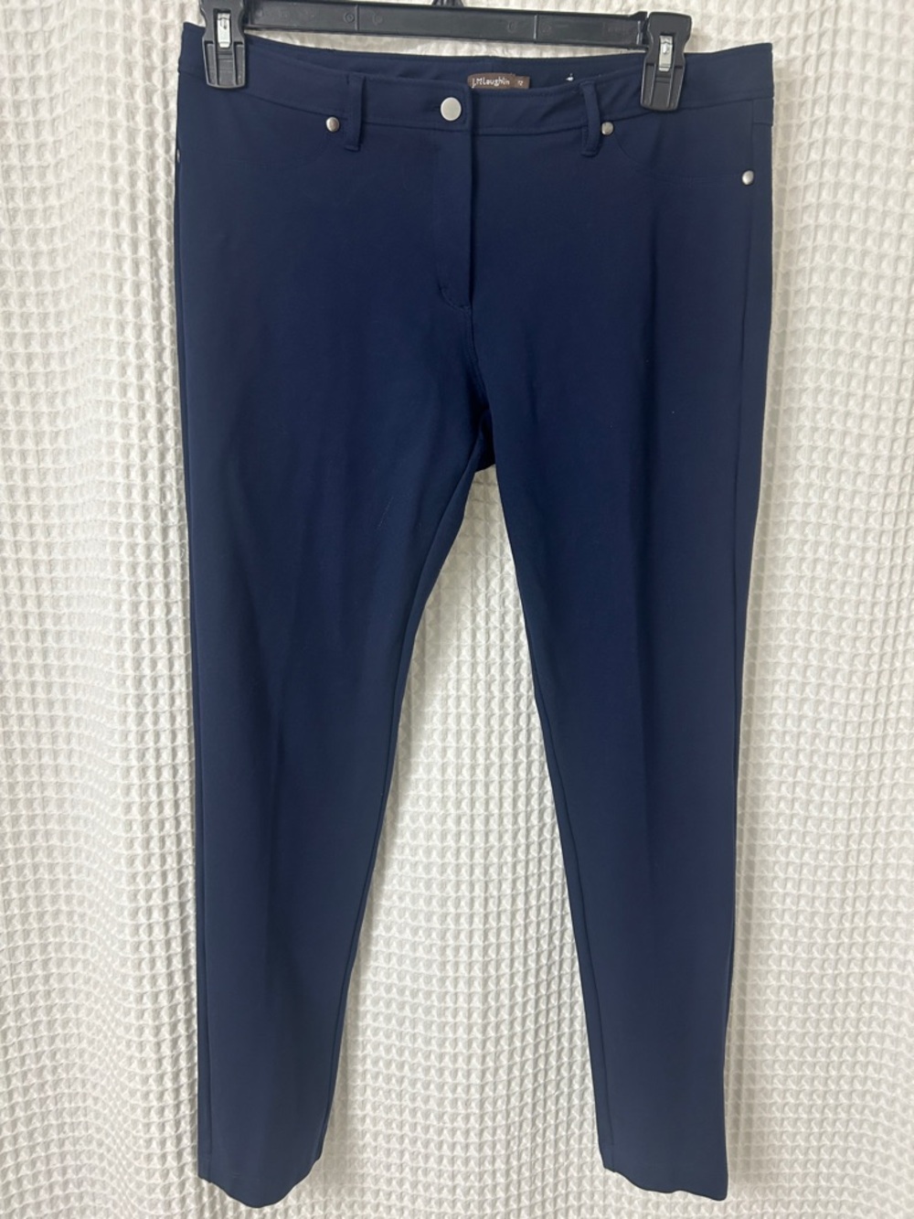 J.McLaughlin Becca Legging Trouser Pant Navy Blue Mid Rise Size 12 - Picture 3 of 6
